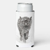 Angry Black Wolf in sneeuw, wilde winter Seltzer Blikjeskoeler (Seltzer Voorkant)