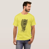 Angry Black Wolf in sneeuw, wilde winter T-shirt (Voorkant volledig)