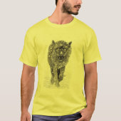 Angry Black Wolf in sneeuw, wilde winter T-shirt (Voorkant)