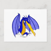 Angry Blue Fire Breather Briefkaart (Voorkant)