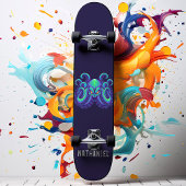 Angry Blue Kraken Octopus Persoonlijke naam Persoonlijk Skateboard