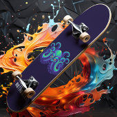 Angry Blue Kraken Octopus Persoonlijke naam Persoonlijk Skateboard