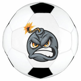 Angry Bomb Cartoon Soccer Ball - Grumpy Graphic  Voetbal