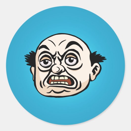 Angry Boss Ronde Sticker (Voorkant)