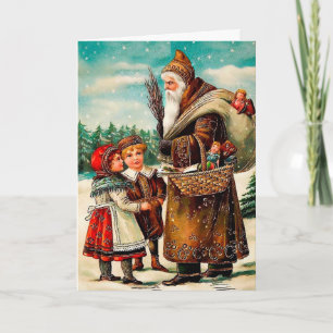  Angry Brown Robes Santa Holiday Card Feestdagen Kaart