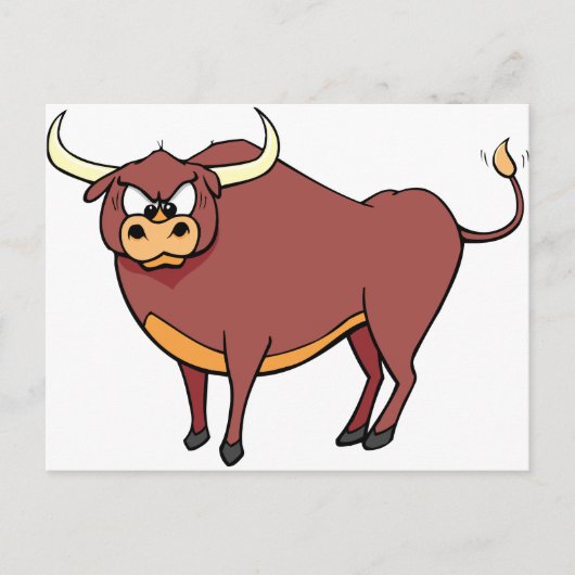 Angry Bull Cartoon Briefkaart (Voorkant)