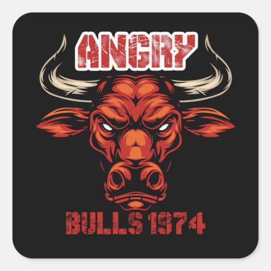 ANGRY BULLS, Kies liefdesbuffel, stop haat Polo S Vierkante Sticker (Voorkant)