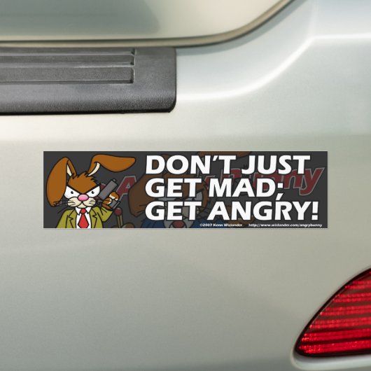 Angry Bunny Bumpersticker 1 (Op auto)