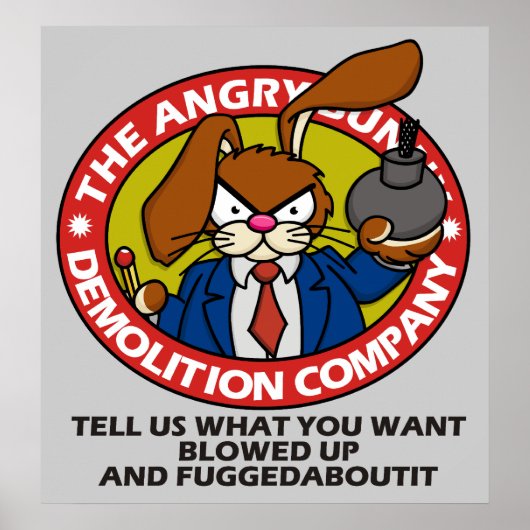 Angry Bunny Demolition Poster (Voorkant)