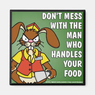 Angry Bunny Food Service Magneet