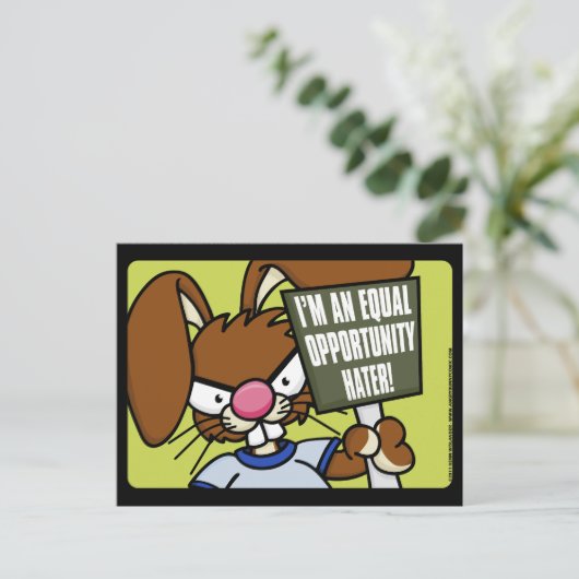 Angry Bunny Hater Briefkaarten (Staand voorkant)