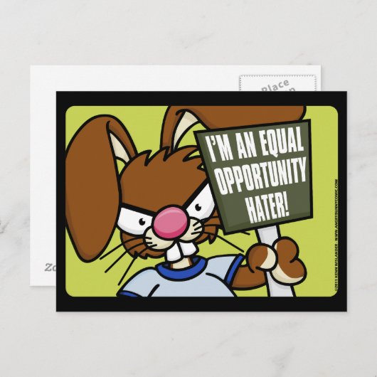 Angry Bunny Hater Briefkaarten (Voorkant / Achterkant)