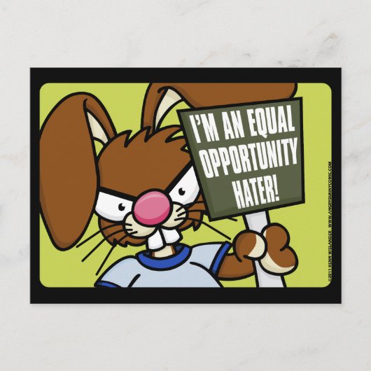 Angry Bunny Hater Briefkaarten (Voorkant)