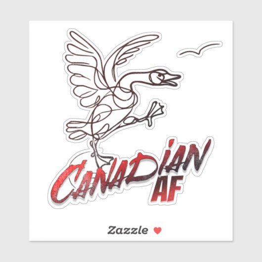 Angry Canada Goose Canadian AF sticker (Vel)