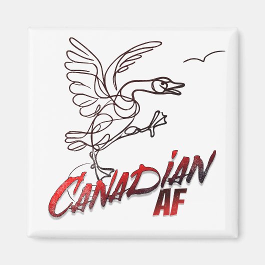 Angry Canada Goose Canadian AF sticker Magneet (Voorkant)