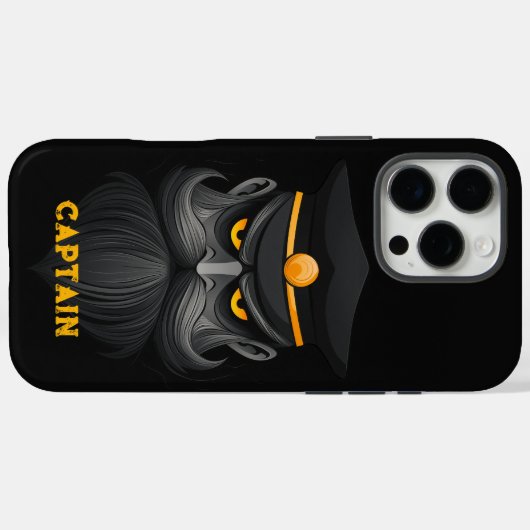 Angry Captain Black Case-Mate iPhone Case (Achterkant (horizontaal))