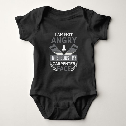 Angry Carpenter Humor Woodworking Vader Romper (Voorkant)