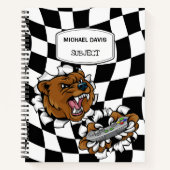 Angry Cartoon Beer met een controller op maat Notitieboek (Voorkant)