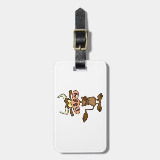 Angry Cartoon Bull Funny Grumpy Bagagelabel (Voorkant verticaal)