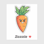 Angry Cartoon Carrot Sticker (Vel)