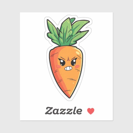Angry Cartoon Carrot Sticker (Vel)