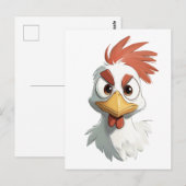 Angry Cartoon Chicken Head Briefkaart (Voorkant / Achterkant)