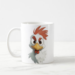 Angry Cartoon Chicken Head Koffiemok