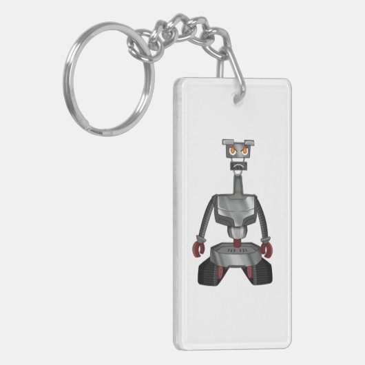 Angry cartoon Robot sleutelhanger (Voorkant Links)