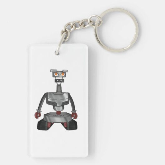 Angry cartoon Robot sleutelhanger (achterkant)