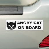ANGRY CAT AAN BOORD BUMPERSTICKER (Op auto)
