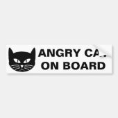 ANGRY CAT AAN BOORD BUMPERSTICKER (Voorkant)