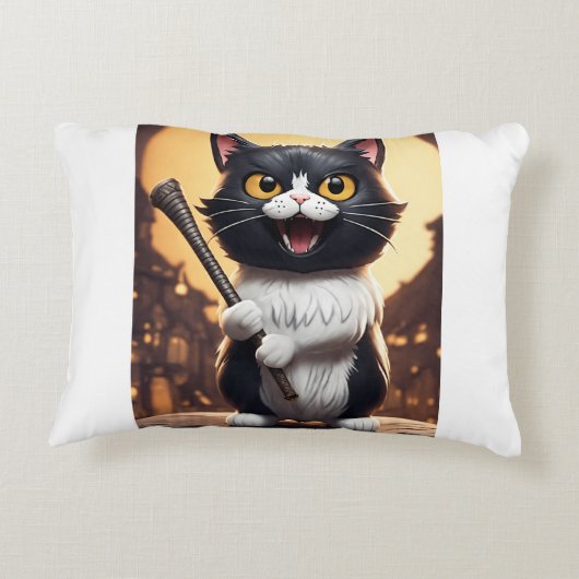 Angry cat accent kussen (Achterkant)