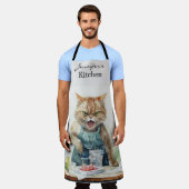 Angry Cat All-Over Print Schort (Gedragen)