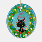 Angry Cat Bah Humbug Keramisch Ornament (Links)