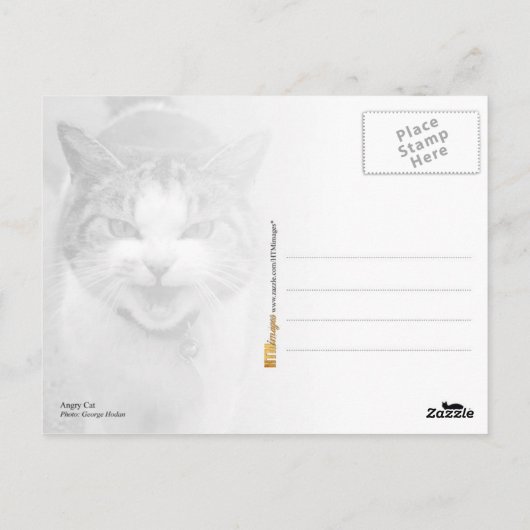 Angry Cat Briefkaart (Achterkant)