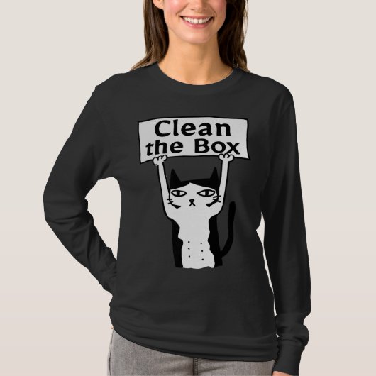 Angry Cat Clean The Box Kitten Adopt Forbidden Res T-shirt (Voorkant)