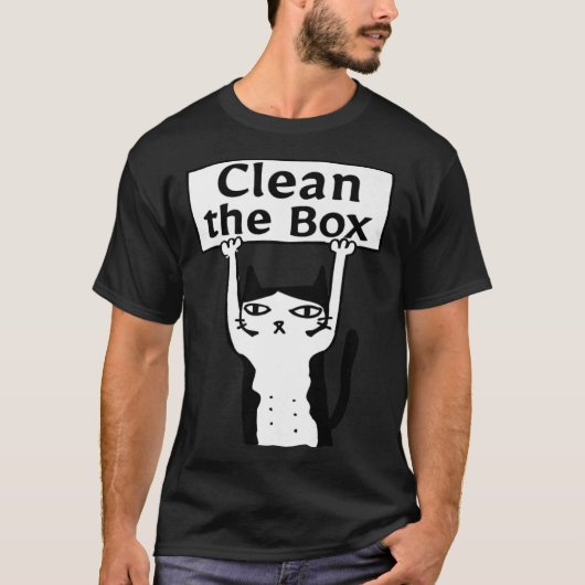 Angry Cat Clean The Box Kitten Adopt Forbidden Res T-shirt (Voorkant)