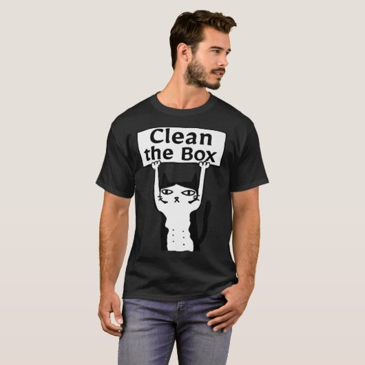 Angry Cat Clean The Box Kitten Adopt Forbidden Res T-shirt (Voorkant volledig)
