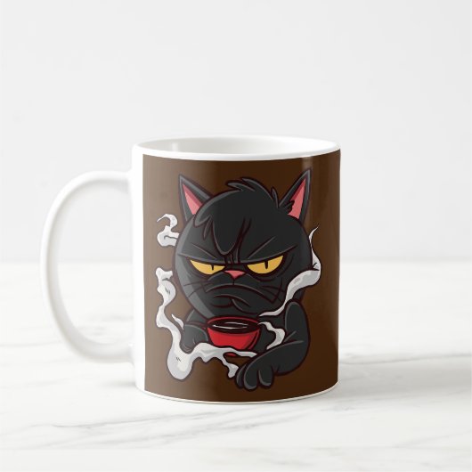 Angry Cat Coffee Kitten Mad Koffiemok (Links)