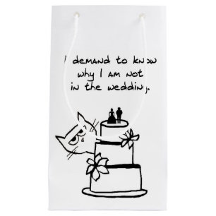 Angry Cat Crashes the Wedding - Funny Gift Bag Klein Cadeauzakje