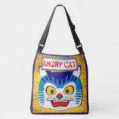 Angry Cat Crossbody Tas (Voorkant)