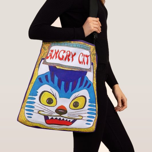 Angry Cat Crossbody Tas (Dichtbij)