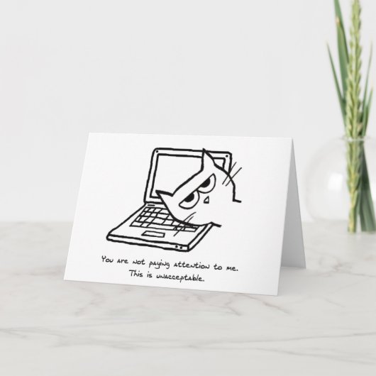 Angry Cat Demands Waarschuwing - Funny Cat Card Kaart (Voorkant)