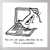 Angry Cat eist aandacht - Funny Cat Poster (Voorkant)