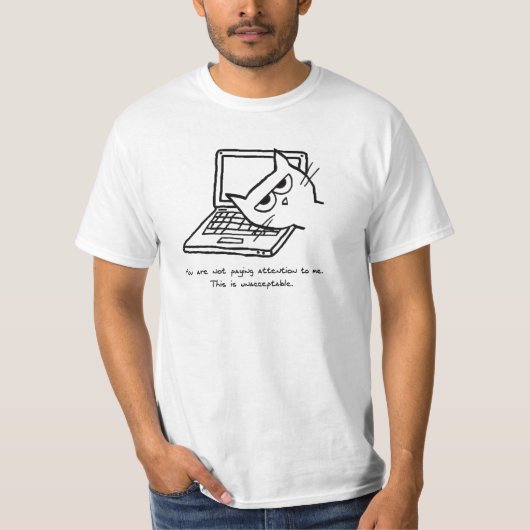 Angry Cat eist aandacht - Funny Cat Tshirt (Voorkant)