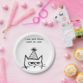 Angry Cat eist Cake - Funny Special Occasions Papieren Bordje (Feest)