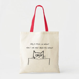 Angry Cat eist zalm - Funny Cat Canvas tas