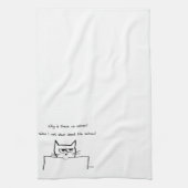 Angry Cat eist zalm - Funny Kitchen Towel Theedoek (Verticaal)