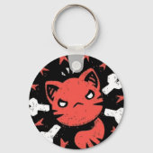 Angry Cat Emblem Sleutelhanger (Achterkant)