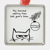 Angry Cat en de kerstboom. Metalen Ornament (Voorkant)